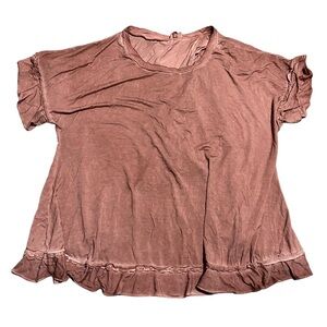 Women's Ruffled Hem Top - Mauve